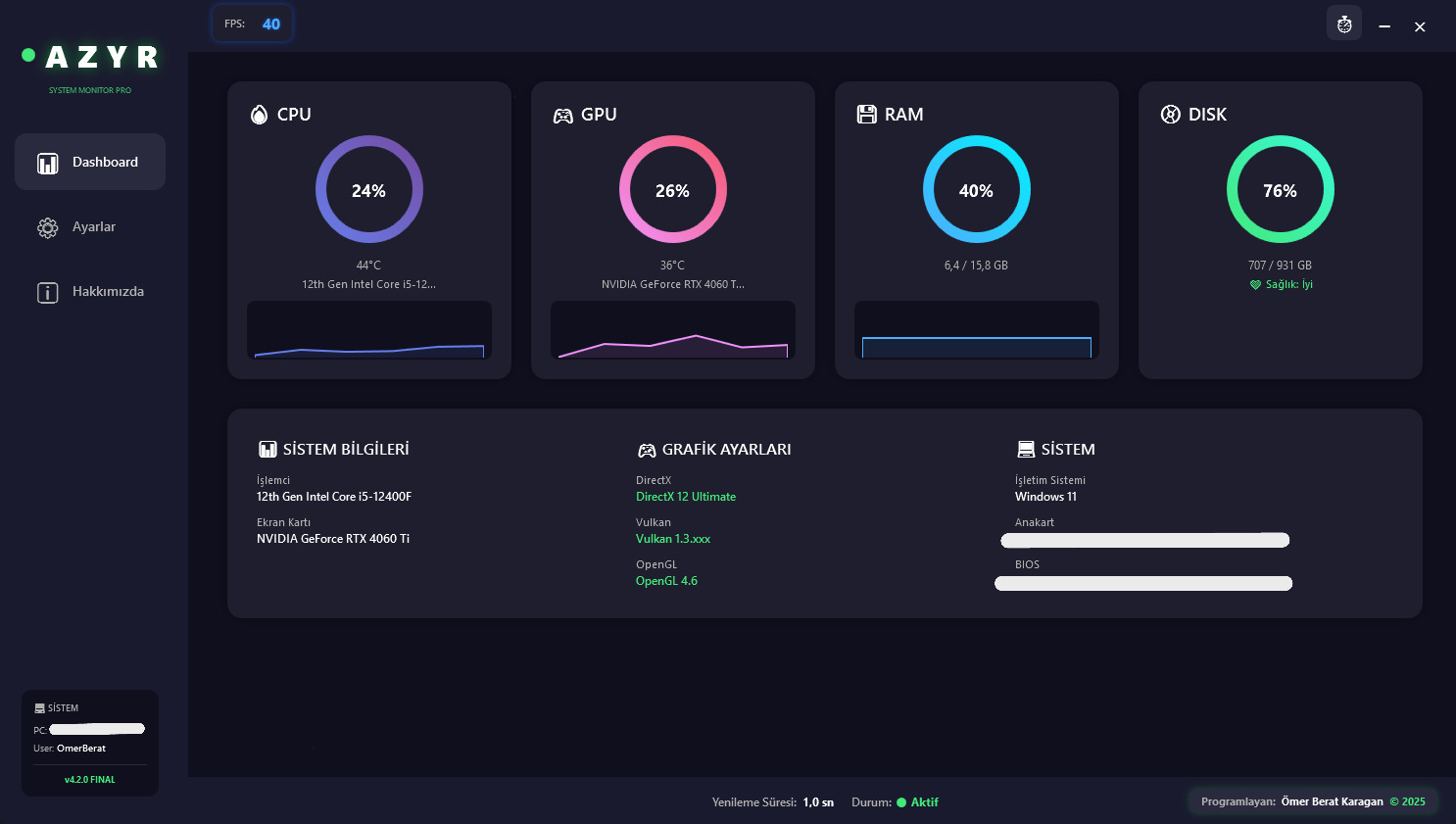 Azyr Enterprise ERP projesi