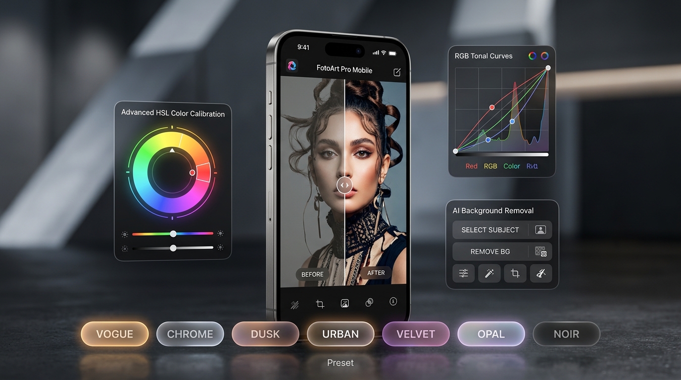 FotoArt Pro Mobile Uygulama arayüzü